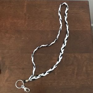 Black & White Beaded Lanyard